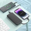 Hoco Powerbank 10000 mAh 2A beépített kábelekkel USB C + Lightning J118 fekete thumbnail