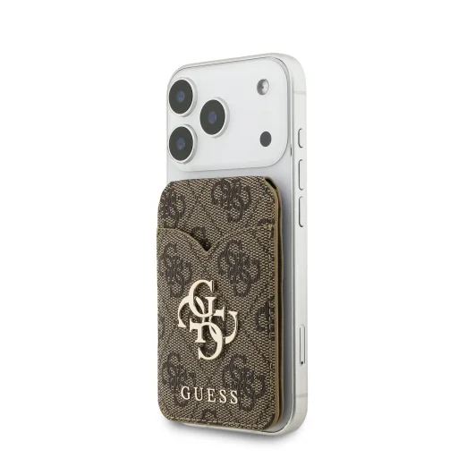 Guess PU 4G Mirror MagSafe Kártyatartó Állvány Barna - 2