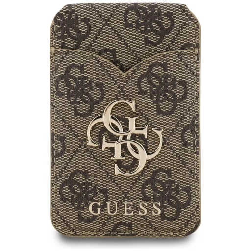 Guess PU 4G Mirror MagSafe Kártyatartó Állvány Barna - 4