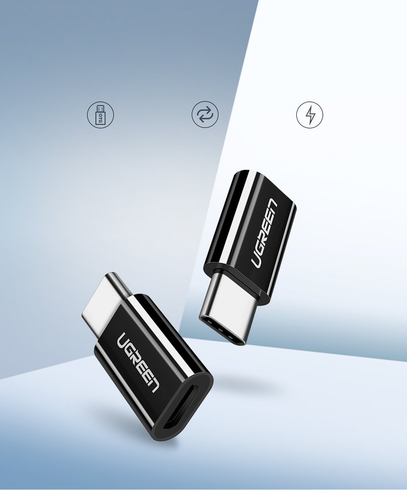 Ugreen micro-USB / USB-C Type-C átalakító adapter fekete-14