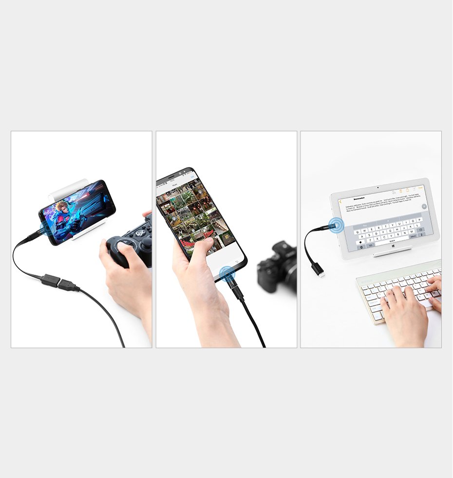 Ugreen micro-USB / USB-C Type-C átalakító adapter fekete-12