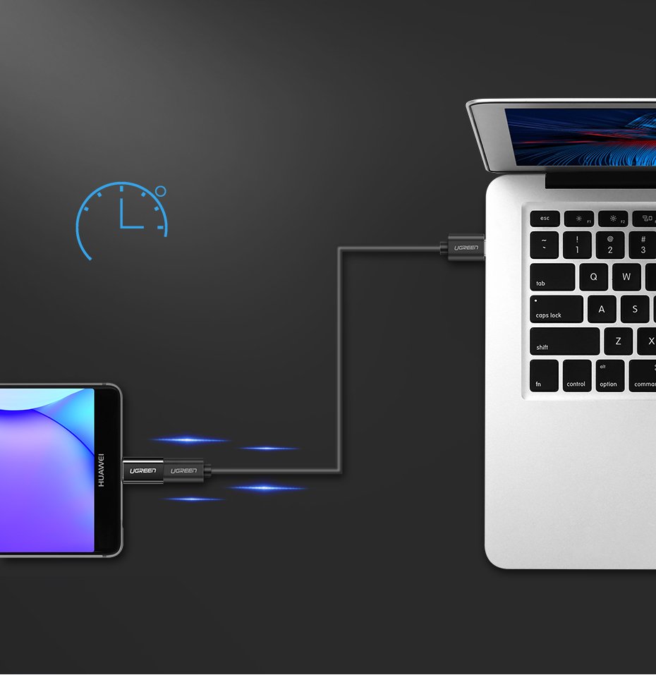 Ugreen micro-USB / USB-C Type-C átalakító adapter fekete-9