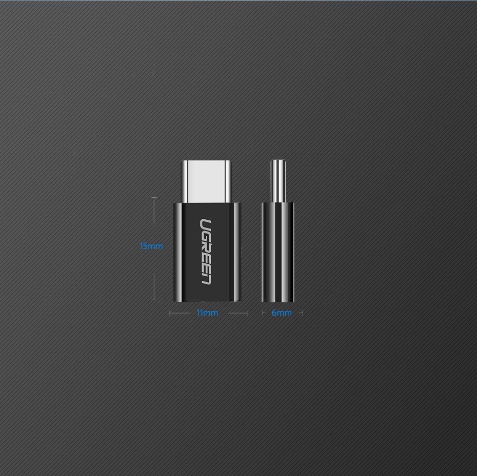 Ugreen micro-USB / USB-C Type-C átalakító adapter fekete-3