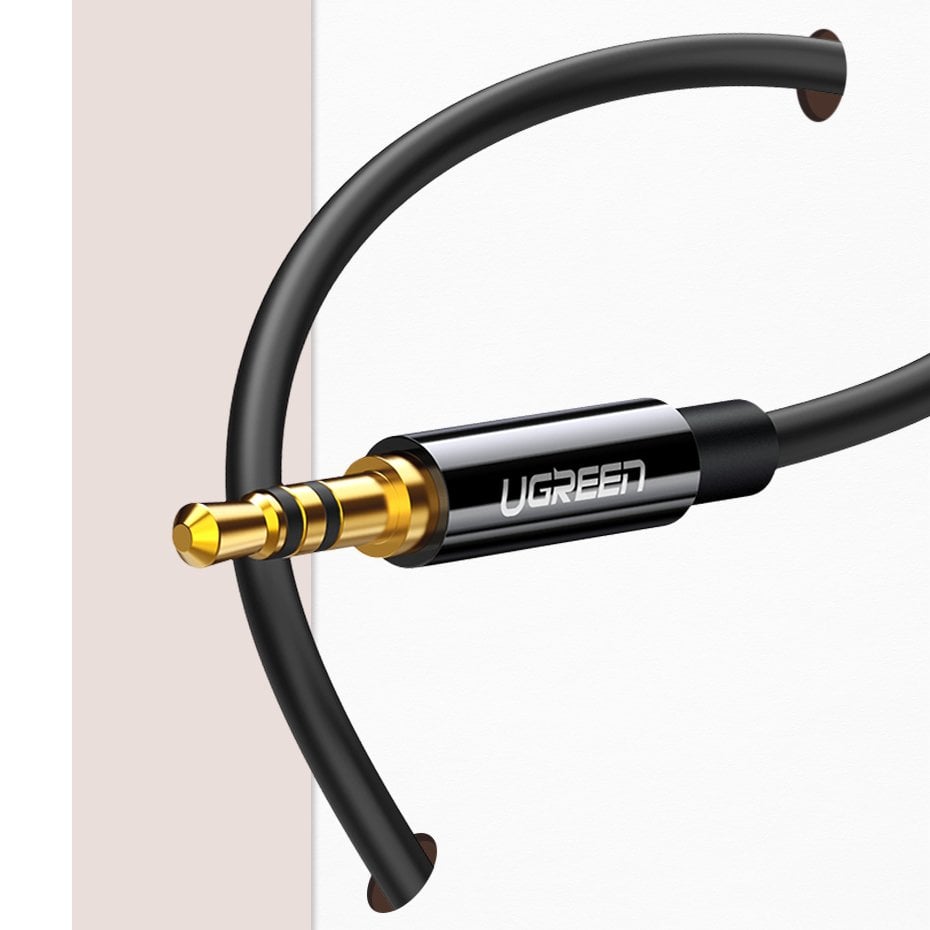 Ugreen AUX 3.5mm-es mini jack elosztó adapter kábel 25cm fekete (20816)-4