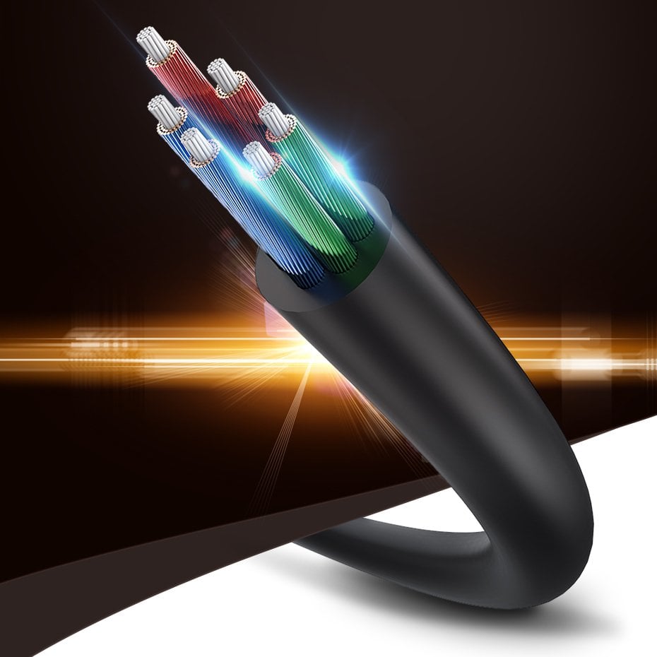 Ugreen AUX 3.5mm-es mini jack elosztó adapter kábel 25cm fekete (20816)-2