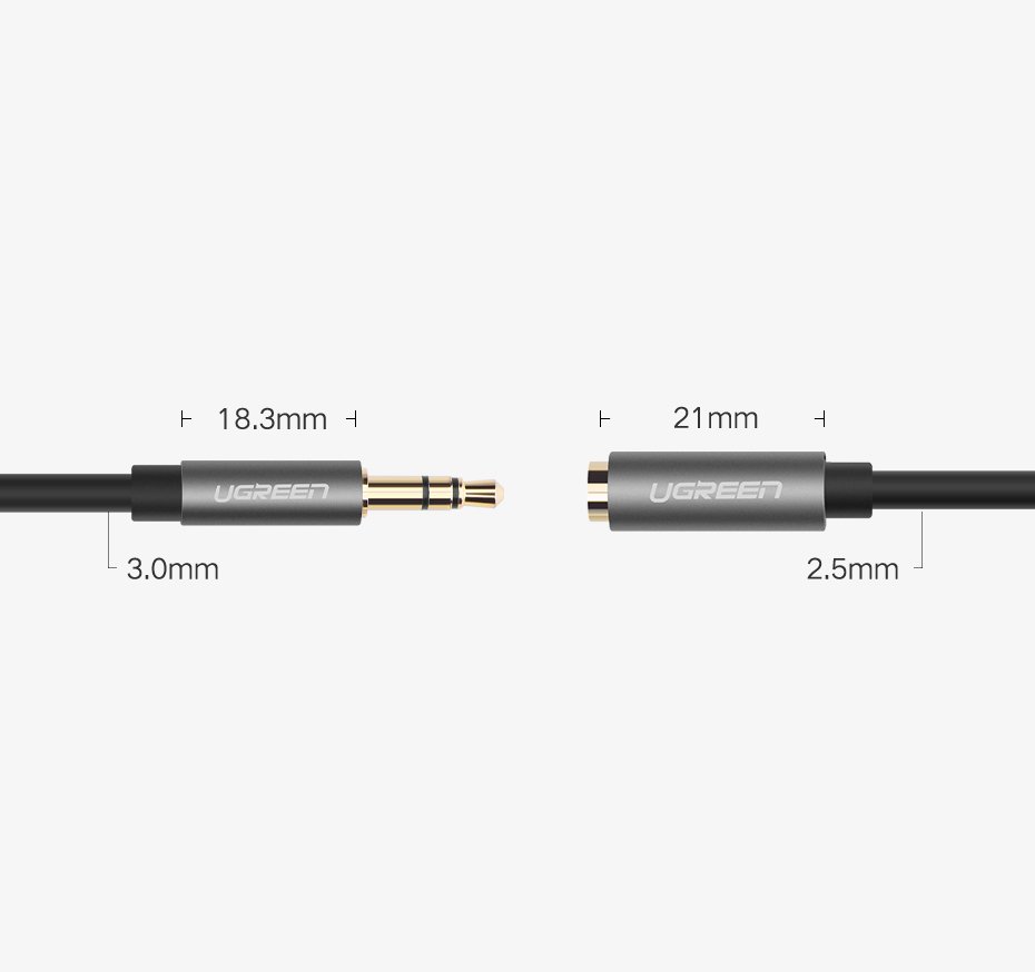 Ugreen AUX 3.5mm-es mini jack elosztó adapter kábel 20cm ezüst (10532)-9
