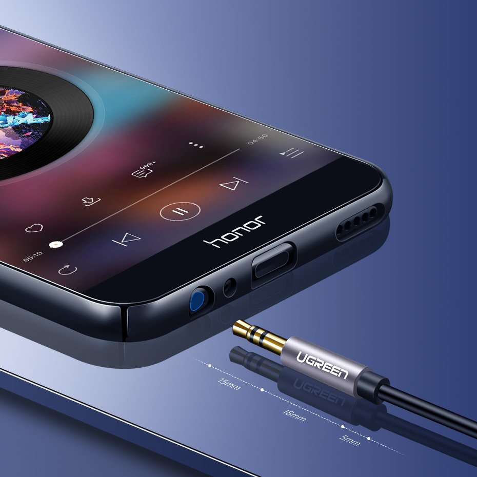Ugreen AUX 3.5mm-es mini jack hosszabbító kábel 3m ezüst (10595)-8