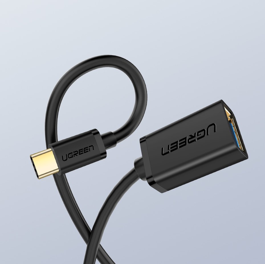 Ugreen USB/USB-C Type-C 3.0 OTG kábel/ átalakító adapter fekete-3