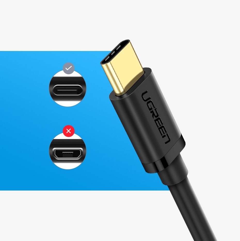 Ugreen USB/USB-C Type-C 3.0 OTG kábel/ átalakító adapter fekete-1