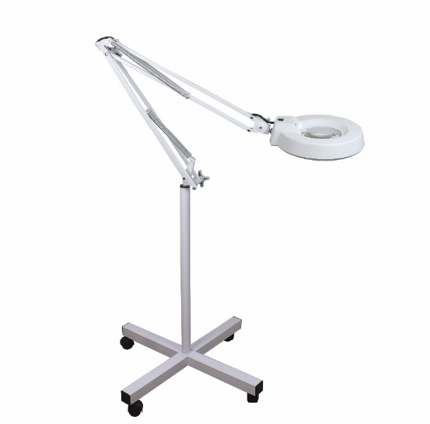 T-86E álló LED-es kozmetikai lámpa, sminklámpa 55W, 8x nagyítással gurulós-5