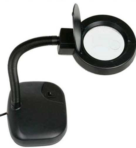 T-86D asztali LED-es nagyítós lámpa, 3x/10x nagyítással, flexibilis nyakkal-0