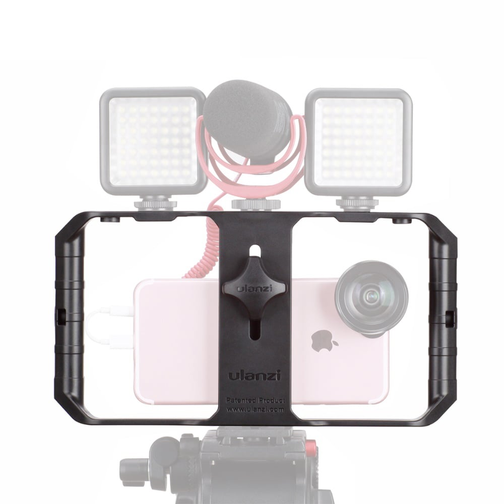 ULANZI U-Rig Pro videós mobiltelefon rig állványra szerelhető, 1/4-es furatokkal, 3 vakupapucs foglalattal (0673)-0