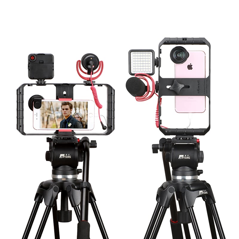 ULANZI U-Rig Pro videós mobiltelefon rig állványra szerelhető, 1/4-es furatokkal, 3 vakupapucs foglalattal (0673)-2