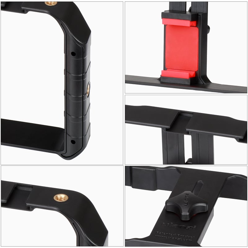 ULANZI U-Rig Pro videós mobiltelefon rig állványra szerelhető, 1/4-es furatokkal, 3 vakupapucs foglalattal (0673)-5