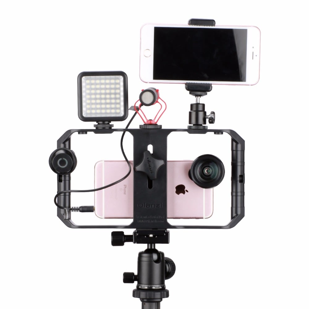 ULANZI U-Rig Pro videós mobiltelefon rig állványra szerelhető, 1/4-es furatokkal, 3 vakupapucs foglalattal (0673)-6