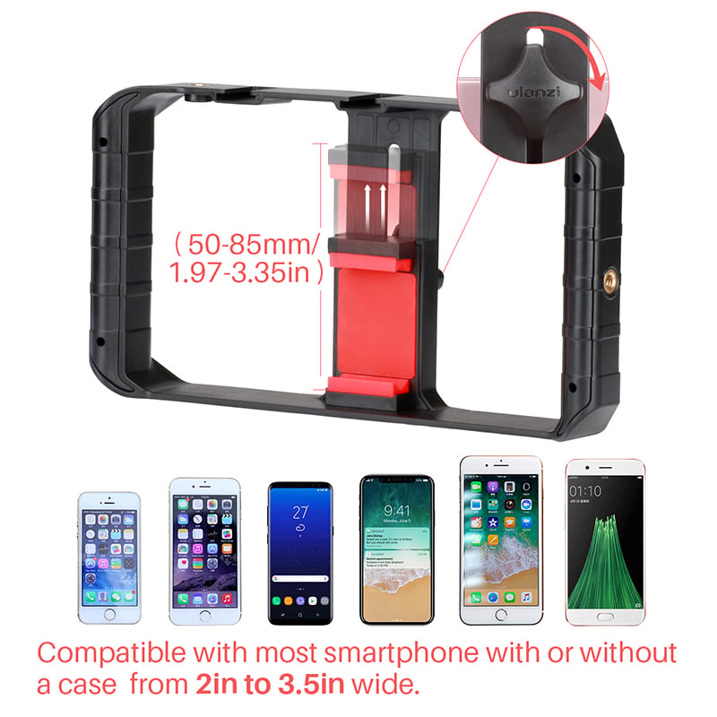 ULANZI U-Rig Pro videós mobiltelefon rig állványra szerelhető, 1/4-es furatokkal, 3 vakupapucs foglalattal (0673)-4