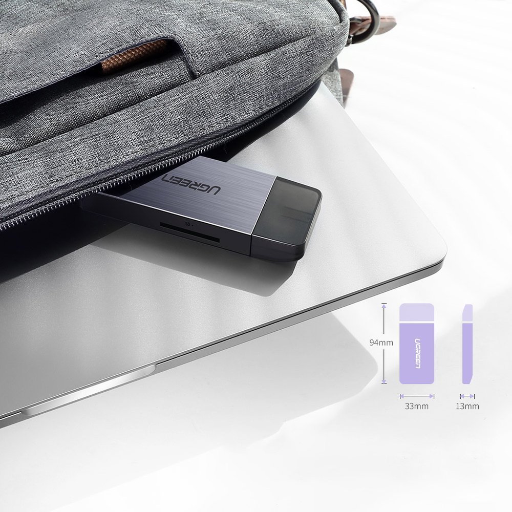 Ugreen USB 3.0 SD / micro SD kártyaolvasó szürke (50541)-7