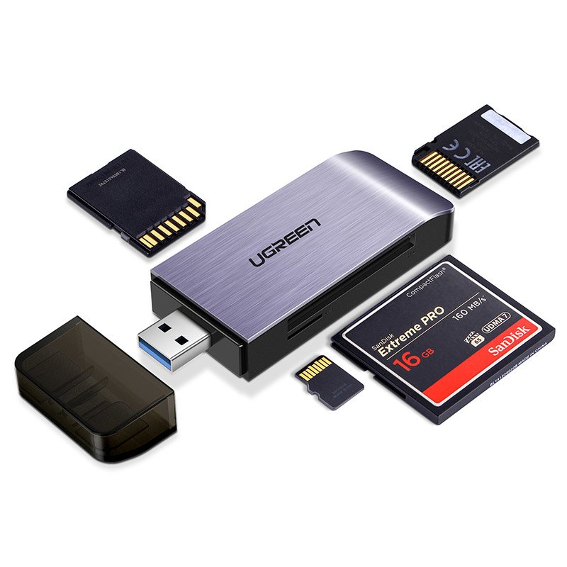 Ugreen USB 3.0 SD / micro SD kártyaolvasó szürke (50541)-1