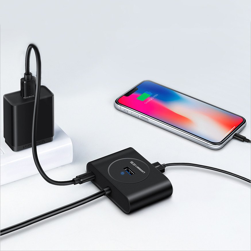 Ugreen USB 3.0 OTG elosztó 4x USB fekete (20290)-5