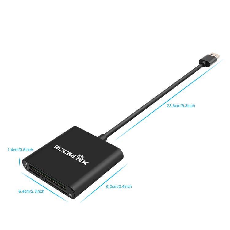 3 az 1-ben CF/SD/microSD alumínium memóriakártya olvasó USB 3.0 ezüst színben-3