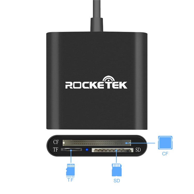 3 az 1-ben CF/SD/microSD alumínium memóriakártya olvasó USB 3.0 ezüst színben-5