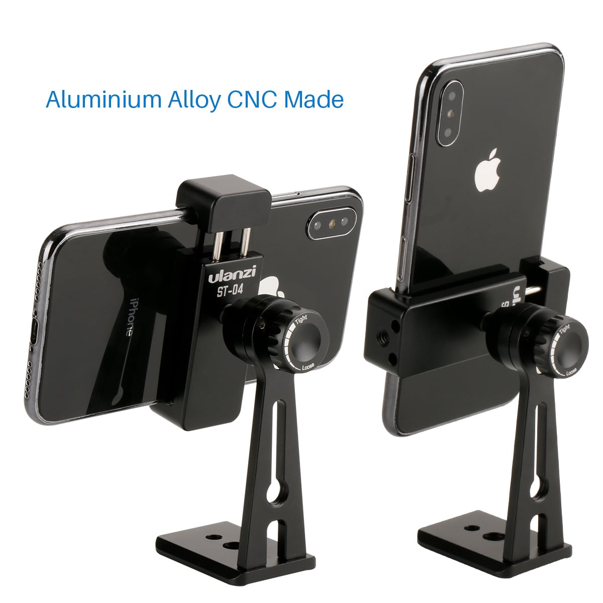 ULANZI ST-04 360 fokban állítható alumínium mobiltelefon rögzítő, telefontartó adapter 1/4-es furattal-1