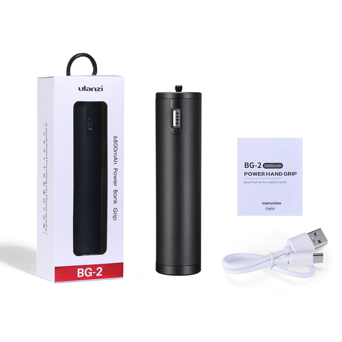 ULANZI BG-2 akkumulátor grip, markolat 6800mAh powerbank 1/4 csatlakozással-9