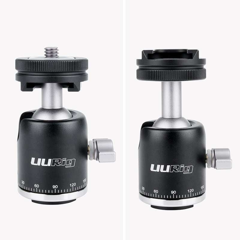 ULANZI UURig 2 az 1-ben alumínium mini gömbfej 1/4-es csatlakozással, vakupapucs adapterrel R001 (1263)-0