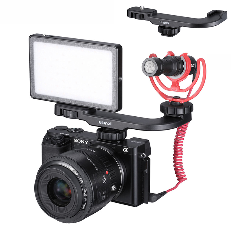 ULANZI PT-8 vlogger tartókonzol fényképezőhöz/mobiltelefonhoz 1/4-es csatlakozással, vakupapucs foglalattal-0