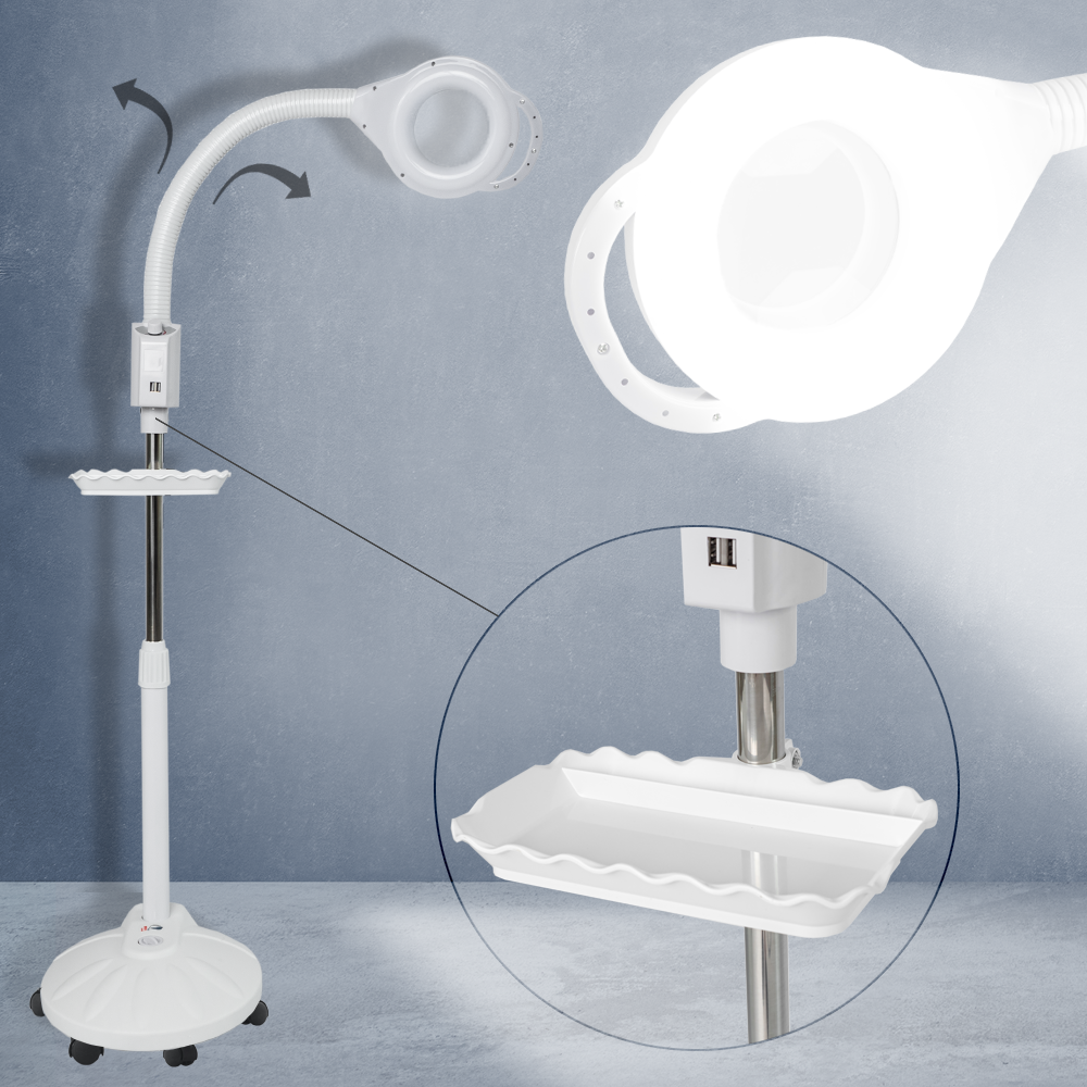 Álló LED-es kozmetikai lámpa, sminklámpa 68W, dimmmelhető fényerővel, 8x nagyítással-5