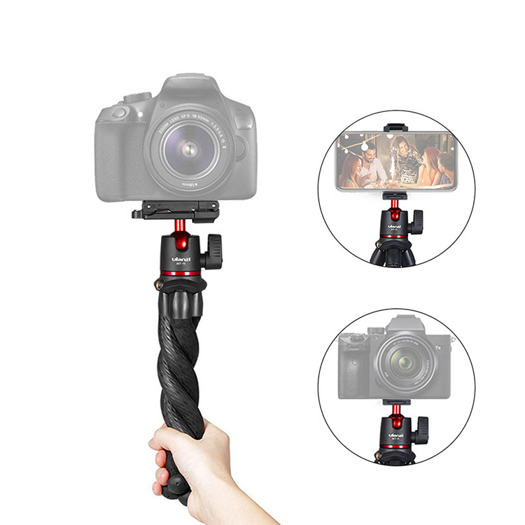 ULANZI MT-11 flexibilis mini tripod, állvány 360 fokos gömbfejjel, mobiltelefon tartóval, 1/4-es csatlakozással (1907)-5