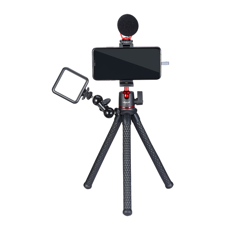 ULANZI MT-11 flexibilis mini tripod, állvány 360 fokos gömbfejjel, mobiltelefon tartóval, 1/4-es csatlakozással (1907)-6