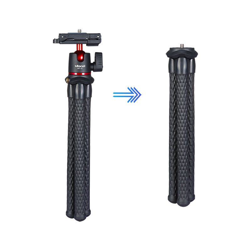 ULANZI MT-11 flexibilis mini tripod, állvány 360 fokos gömbfejjel, mobiltelefon tartóval, 1/4-es csatlakozással (1907)-7