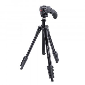 Manfrotto Compact Action alu állványszett hibrid fejjel, fekete (MKCOMPACTACN-BK)