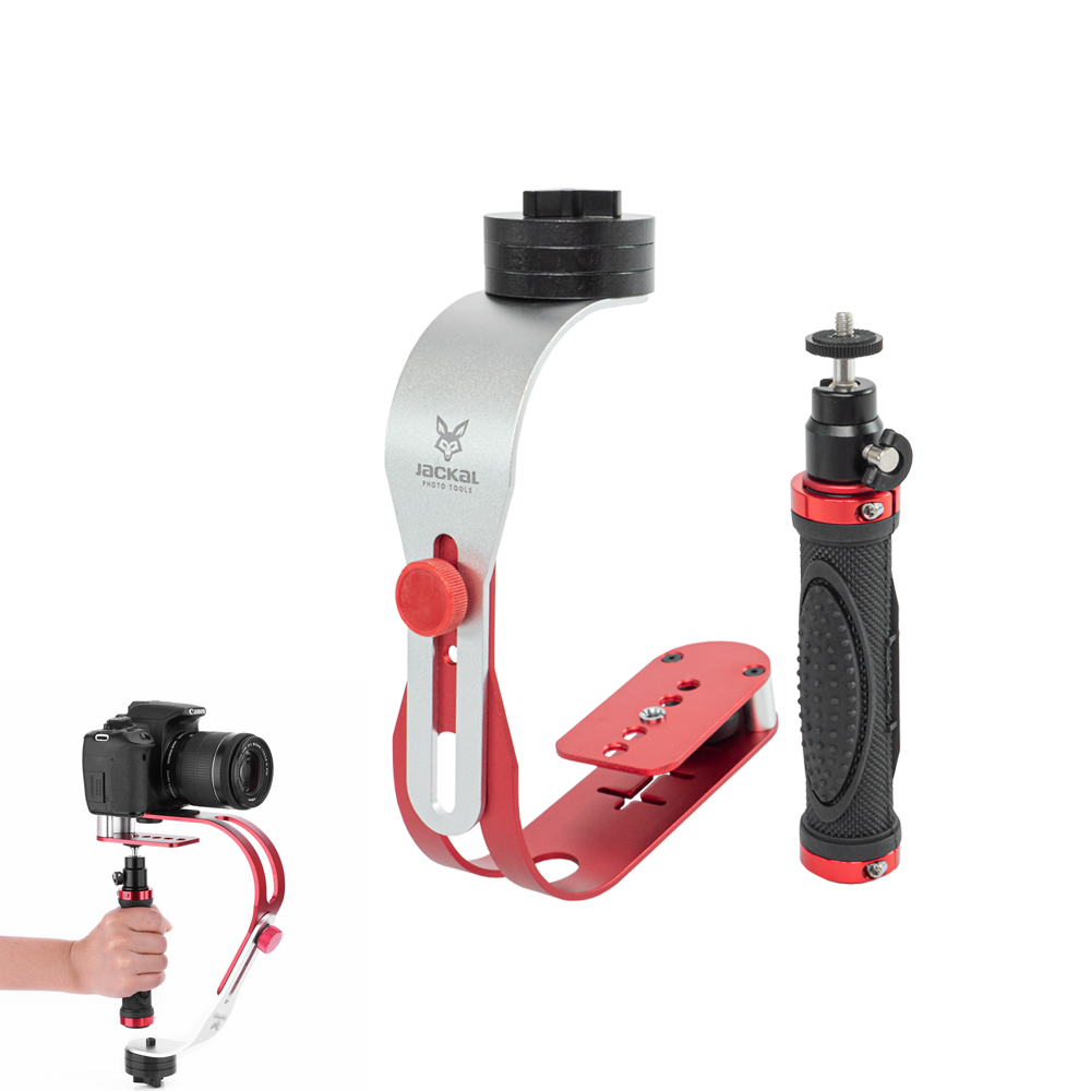 Jackal MSTB-01 kézi fényképezőgép, kamera stabilizátor piros-fekete színben-4