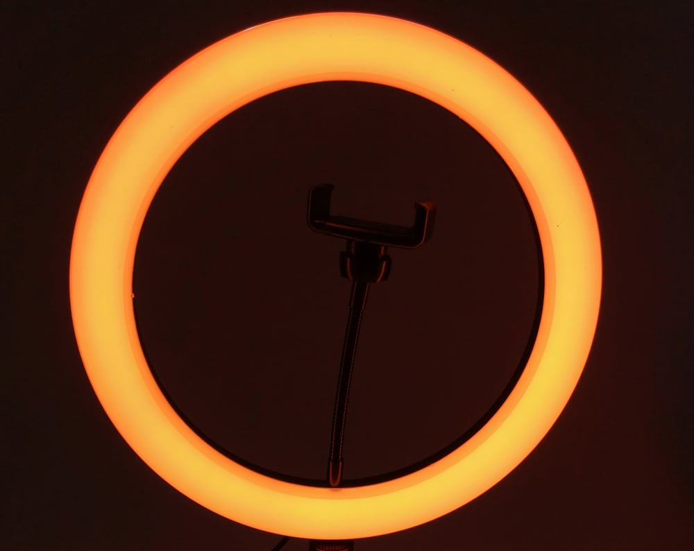 RGB LED körlámpa, körfény 30cm ring light, 2m állvánnyal-1