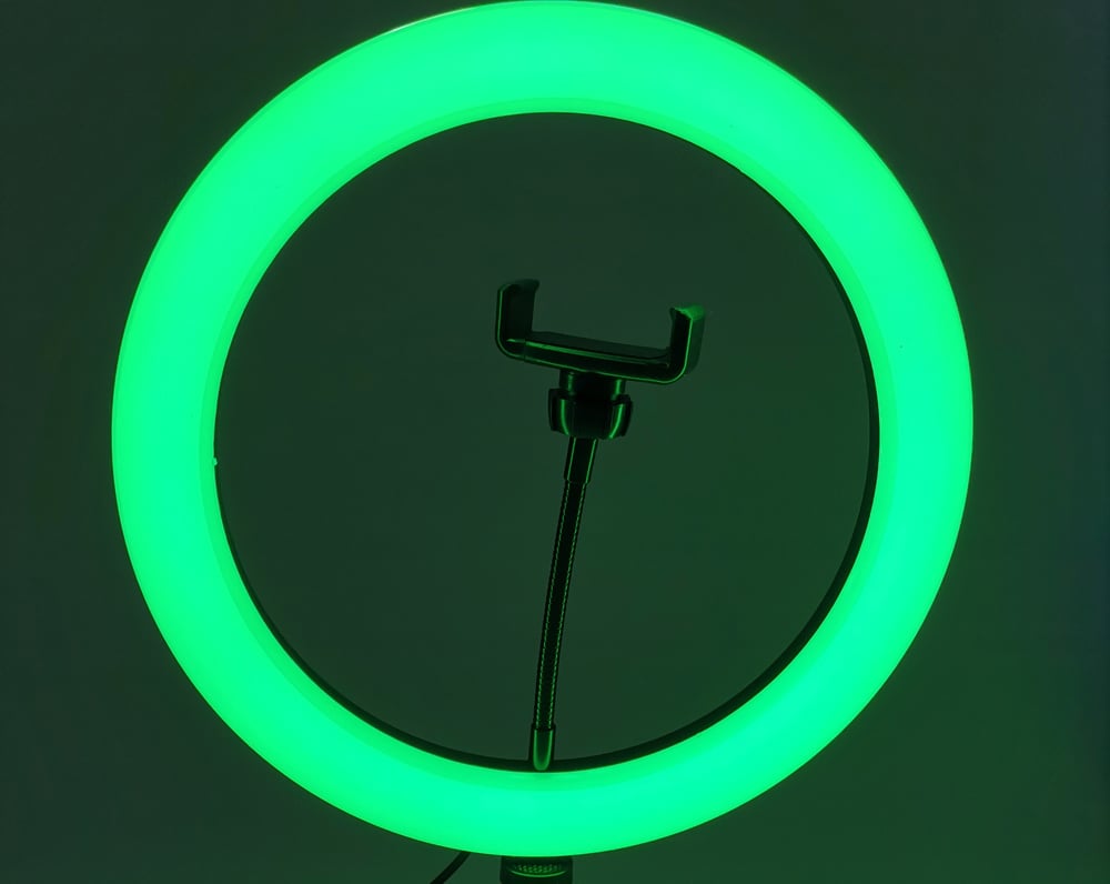 RGB LED körlámpa, körfény 30cm ring light, 2m állvánnyal-3