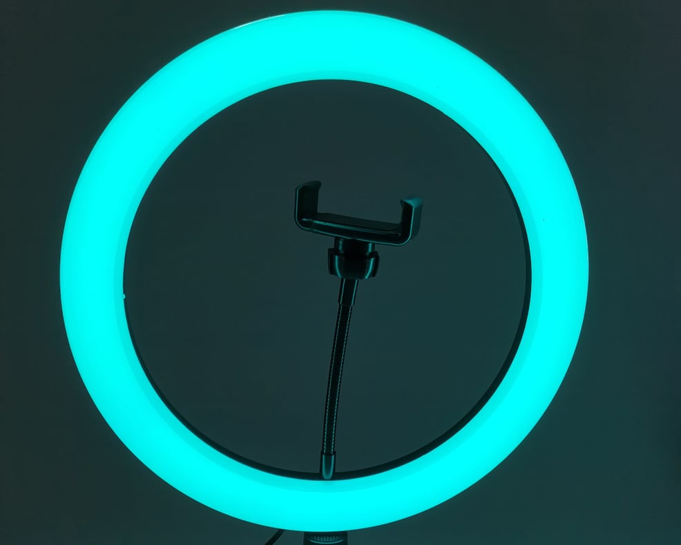 RGB LED körlámpa, körfény 30cm ring light, 2m állvánnyal-2