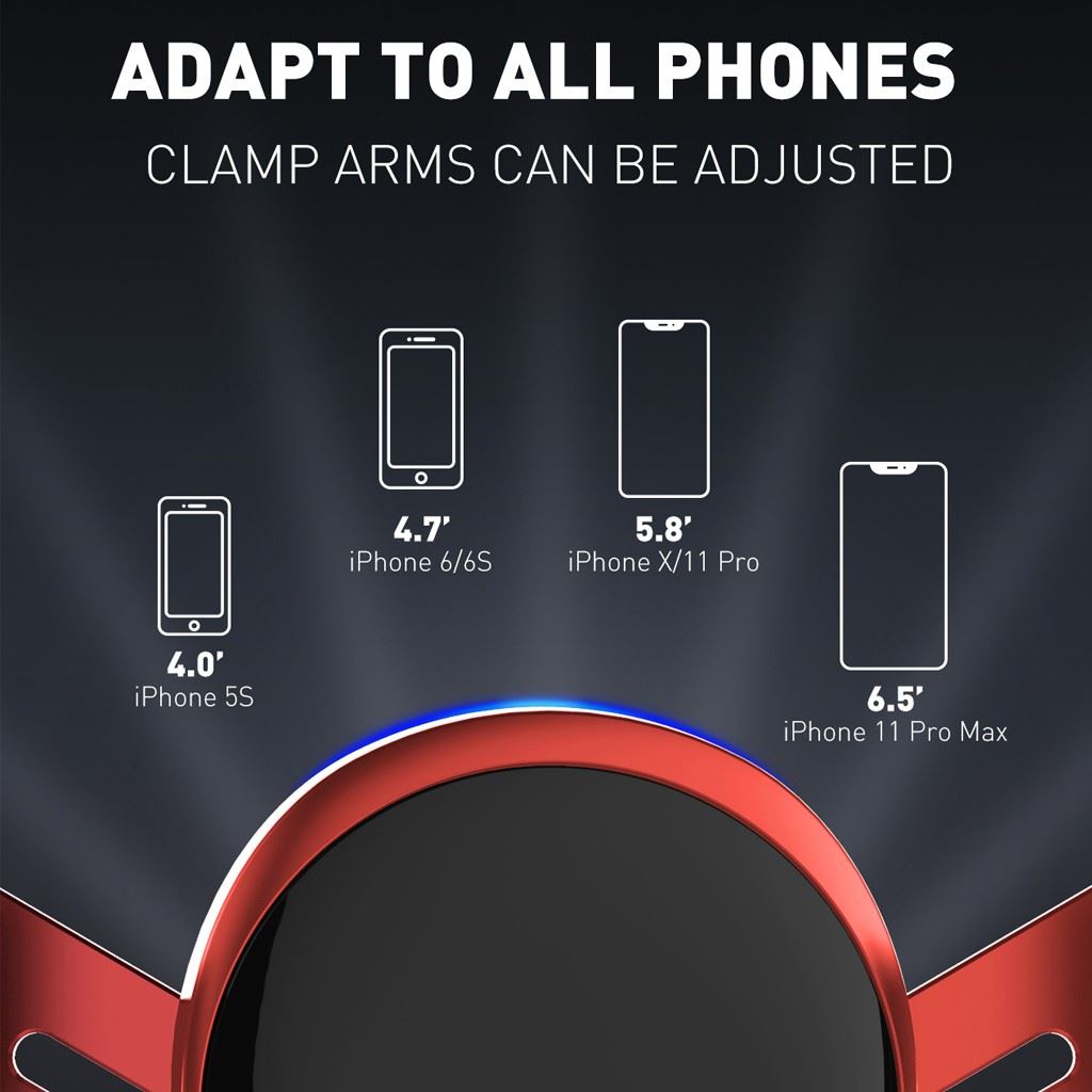 Szellőzőre rögzíthető autós telefontartó LDNIO MG01 Gravity Univerzális fekete/piros-2