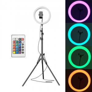RGB LED körlámpa, körfény 30cm ring light, 2m állvánnyal