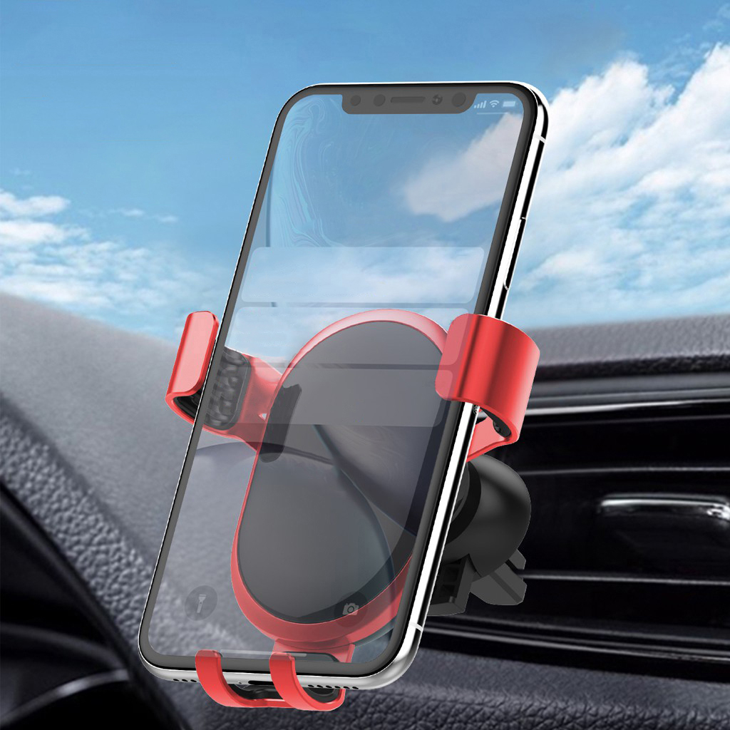 Szellőzőre rögzíthető autós telefontartó LDNIO MG01 Gravity Univerzális fekete/piros-0