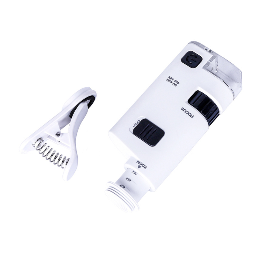 Mobiltelefonra csíptethető mikroszkóp LED világítással x120-190-3