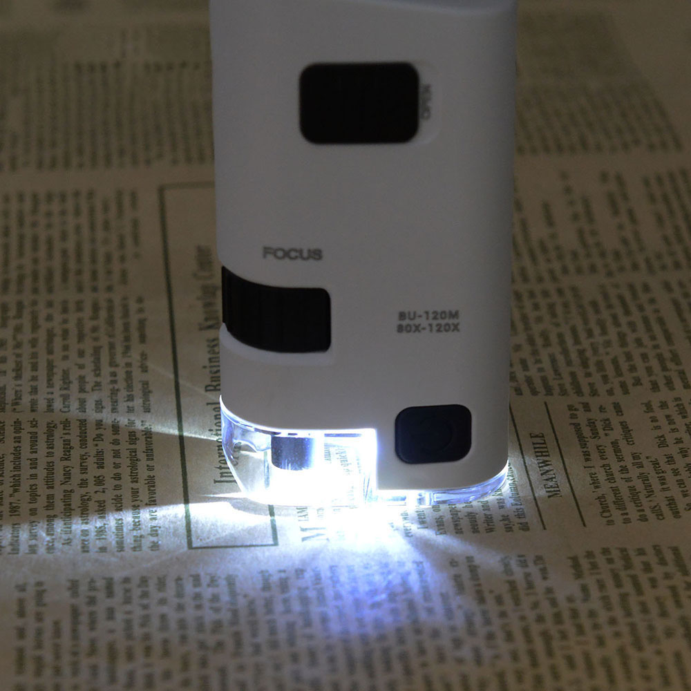 Mobiltelefonra csíptethető mikroszkóp LED világítással x120-190-5