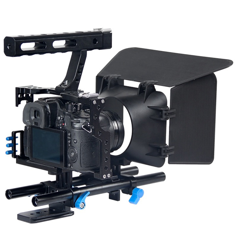 Kamera cage, rig markolattal MILC gépekhez (GH4, A7) follow focus, matte box-0