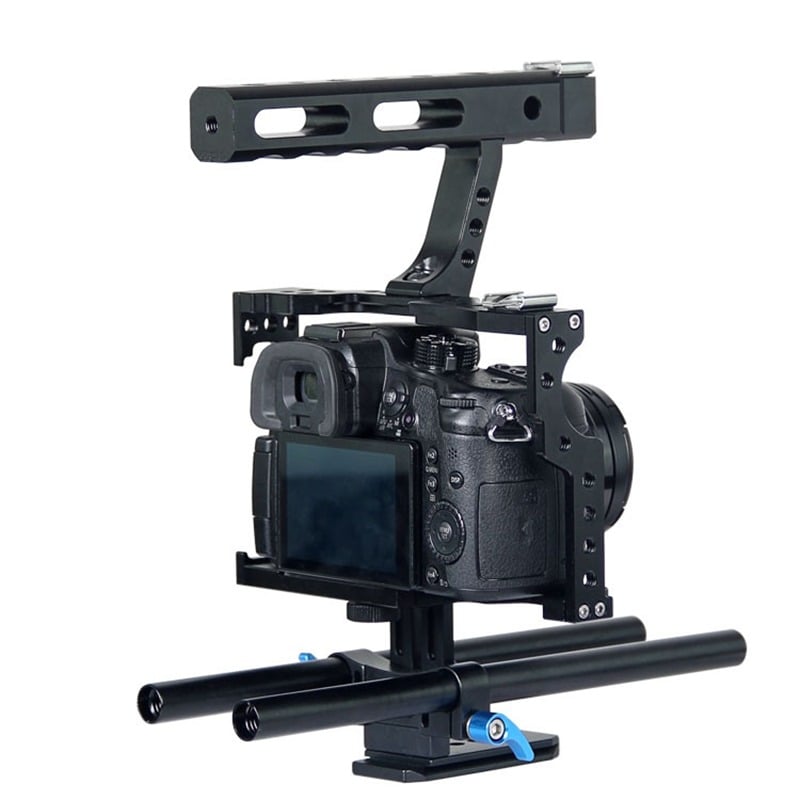 Kamera cage, rig markolattal MILC gépekhez (GH4, A7) follow focus, matte box-4