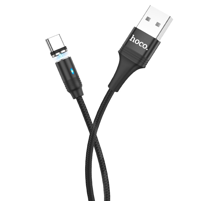 HOCO U76 Fresh USB - Type-C kábel 2A mágneses fejjel 1.2m fekete-0