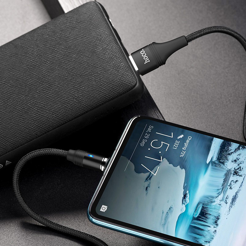 HOCO U76 Fresh USB - Type-C kábel 2A mágneses fejjel 1.2m fekete-4