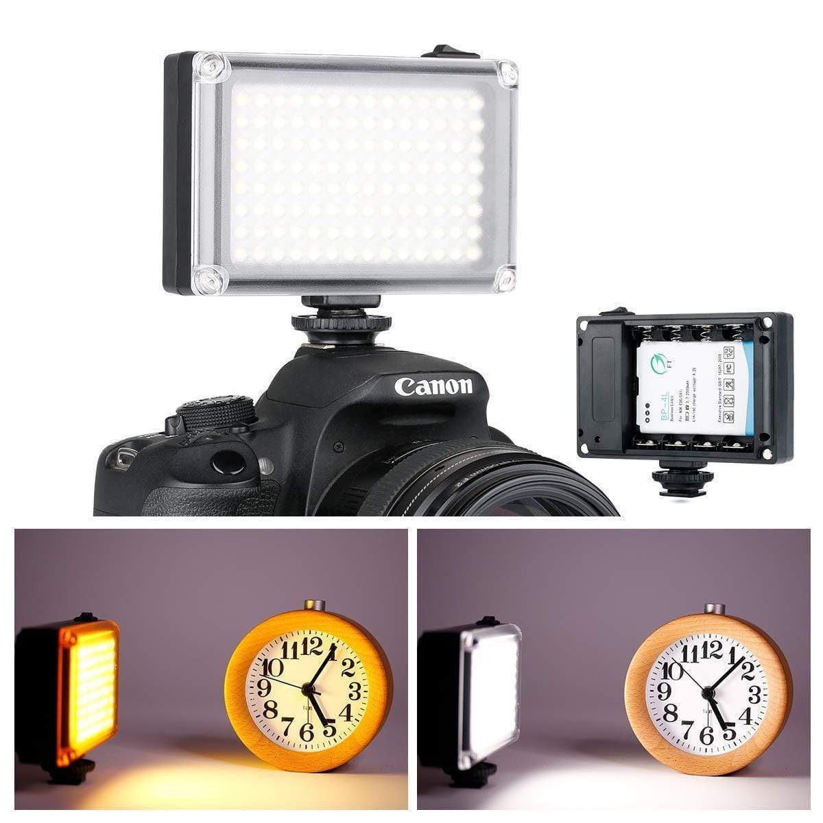 ULANZI 112 LED videólámpa 5500K/3200K vakupapucs foglalattal-6