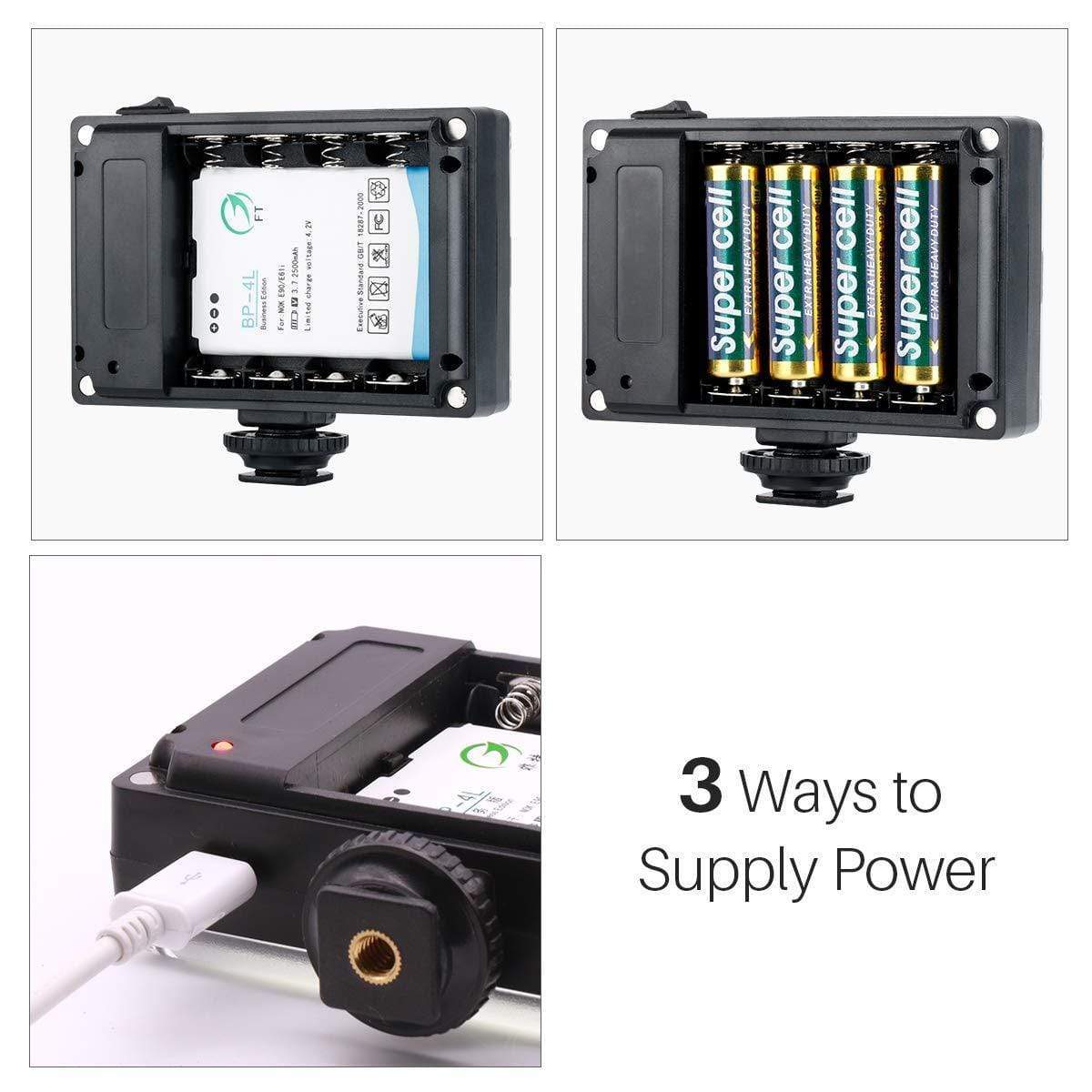 ULANZI 112 LED videólámpa 5500K/3200K vakupapucs foglalattal-3