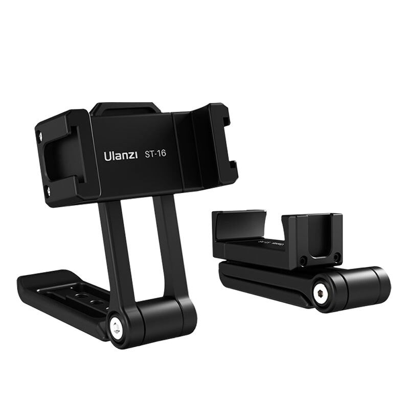 ULANZI ST-16 alumínium kézi, asztali mobiltelefon rögzítő, telefontartó adapter 1/4-es furatokkal, dupla vakupapucs foglalattal-0